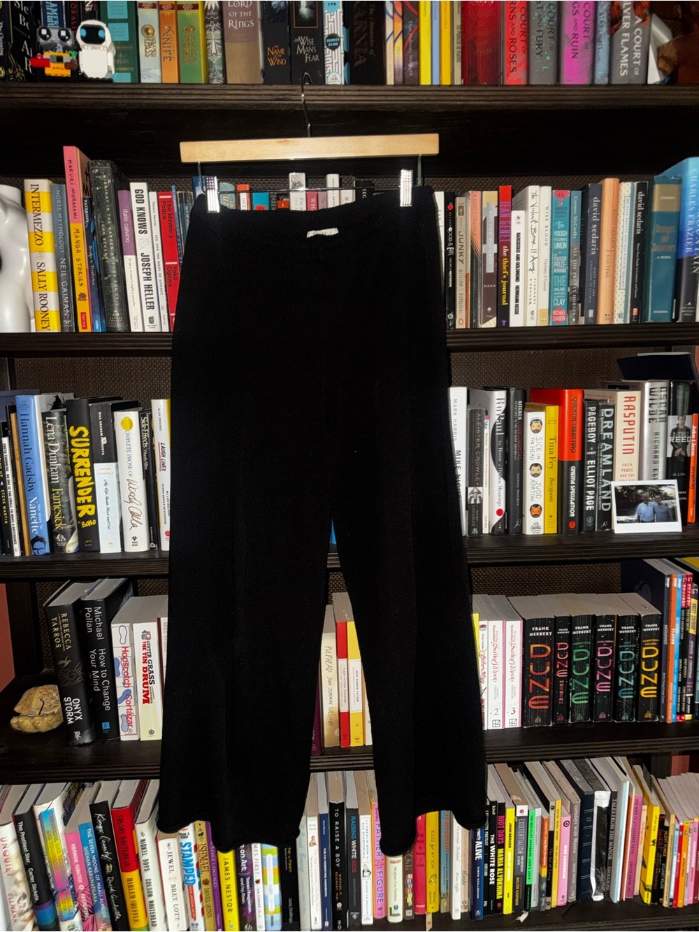 Black Summer Knit Wide-Leg Pants